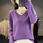 Maggio: Maglione Scollo a V 100% Lana Merino