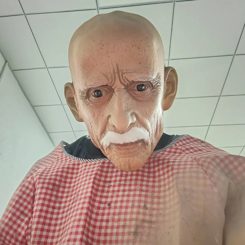 Maschera da uomo anziano in lattice realistico a testa intera Halloween 2025