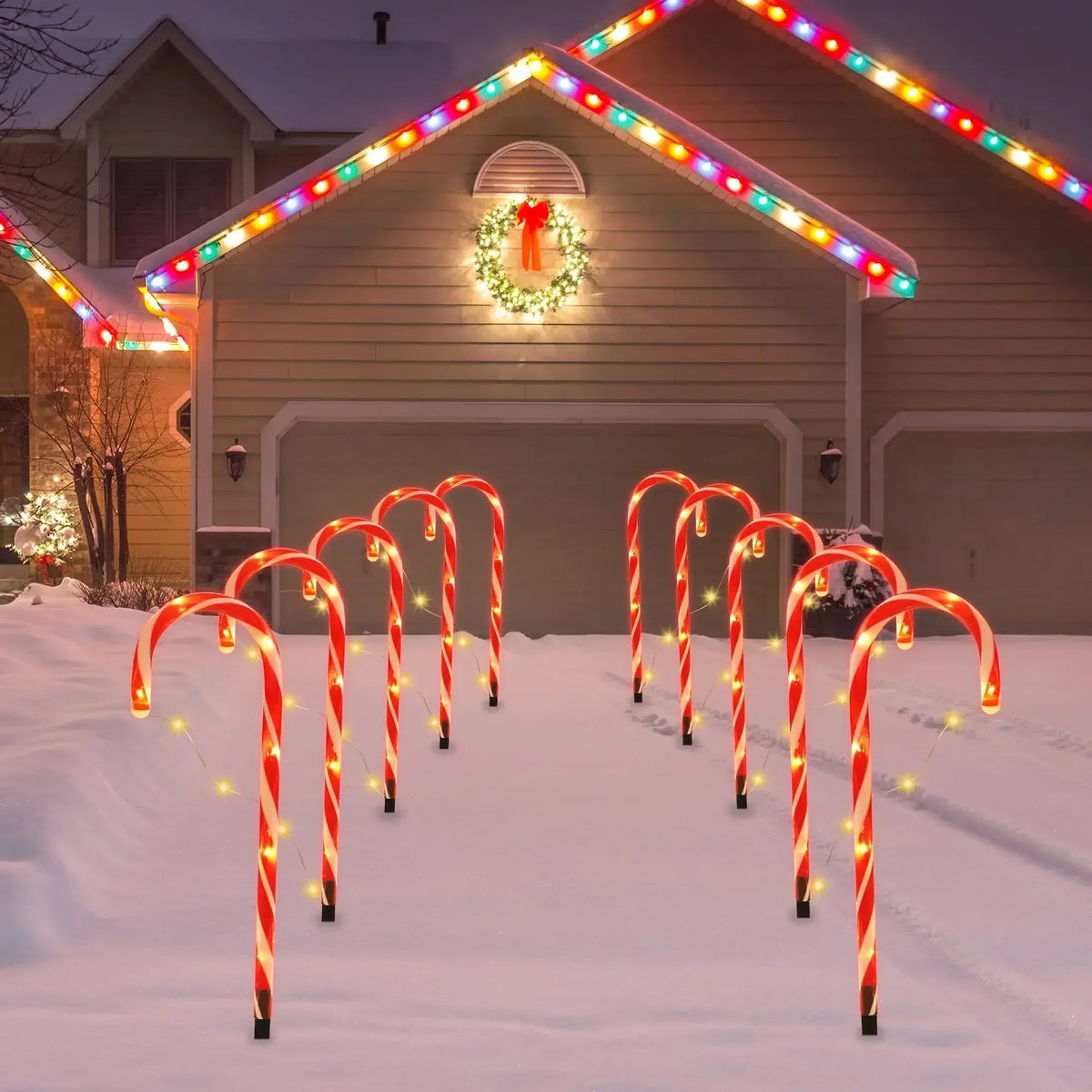 CandyCaneLuxe | Luci natalizie a LED impermeabili