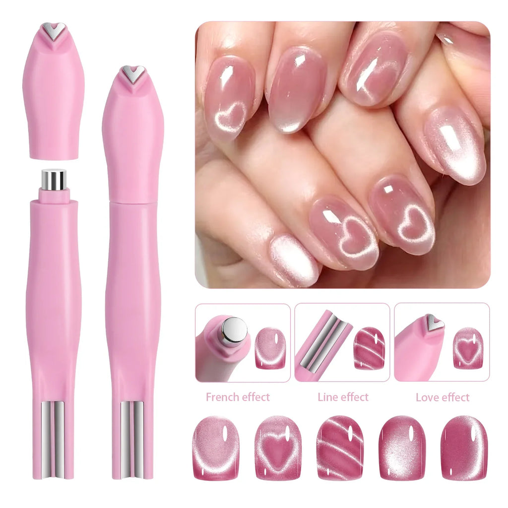 Magnete per unghie Cat Eye Strumento penna magnetica a doppia testa per un design preciso della nail art TikTok Viral Fall 2026