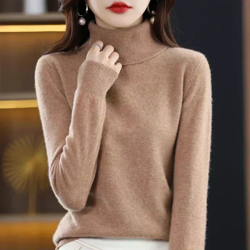 Maglione da donna in lana merino lavorata Asteria da indossare tutti i giorni