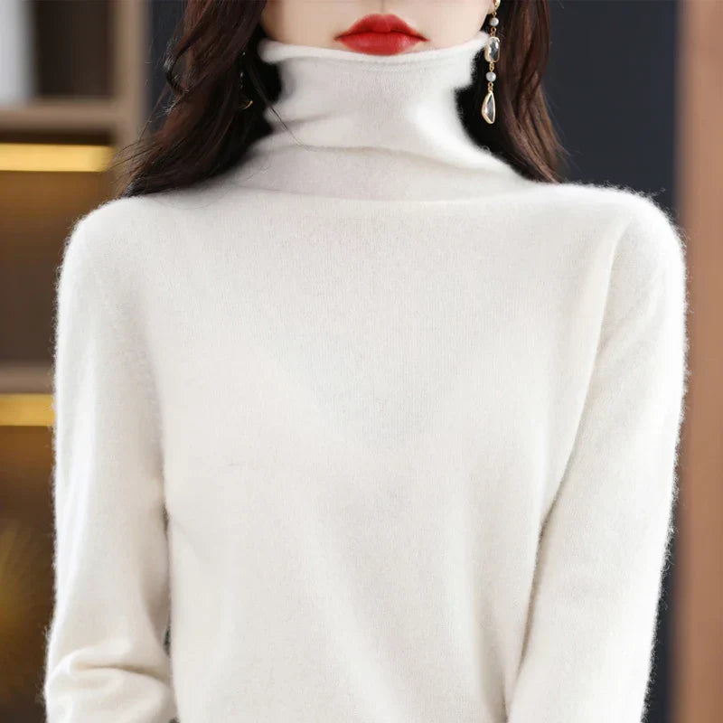 Mathilde: Maglione Pullover Dolcevita in 100% Lana Merino