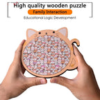 Puzzle artistico in legno Cat Craze in legno