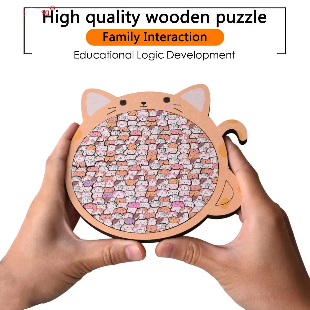 Puzzle artistico in legno Cat Craze in legno
