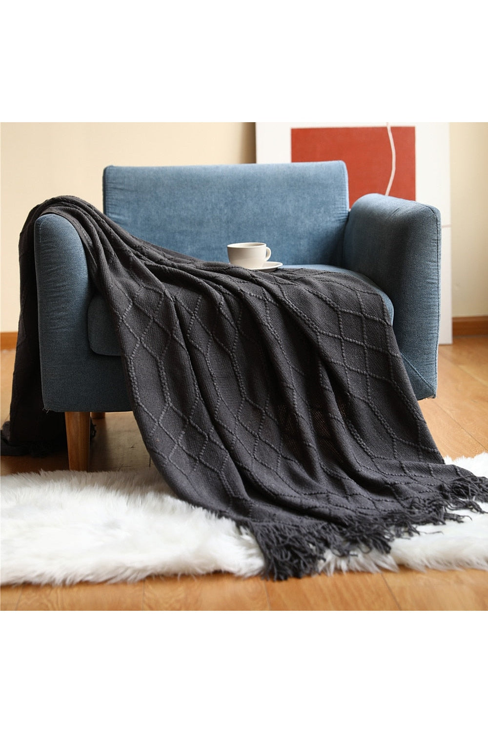 Coperta per divano in tinta unita