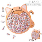 Puzzle artistico in legno Cat Craze in legno