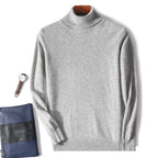 Maglione dolcevita da uomo in pura lana al 100% - Maglione lavorato a maglia sciolto di grandi dimensioni per autunno e inverno