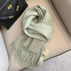 Sciarpa Stretta Invernale in Lana Lyvara Unisex Tinta Unita Calda e Morbida
