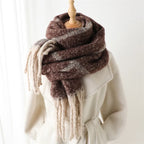 CashmiraLux | Sciarpa e stola invernali da donna | Mix cashmere-pashmina | 220×42cm| Con Frange