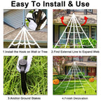 CreepyWeb Ragnatela XXL | Triangolare | 5 metri| Soffice decorazione di Halloween per giardino e casa