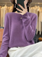 Adriana: Maglia da Donna 100% Lana Merino con scollo a O