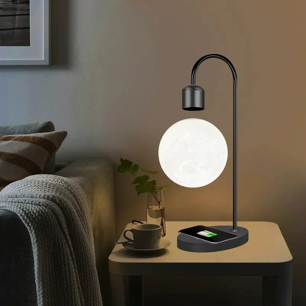 Lampada lunare a LED con levitazione magnetica e ricarica wireless