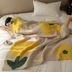 Coperta per divano floreale | Coperta in pile nordico