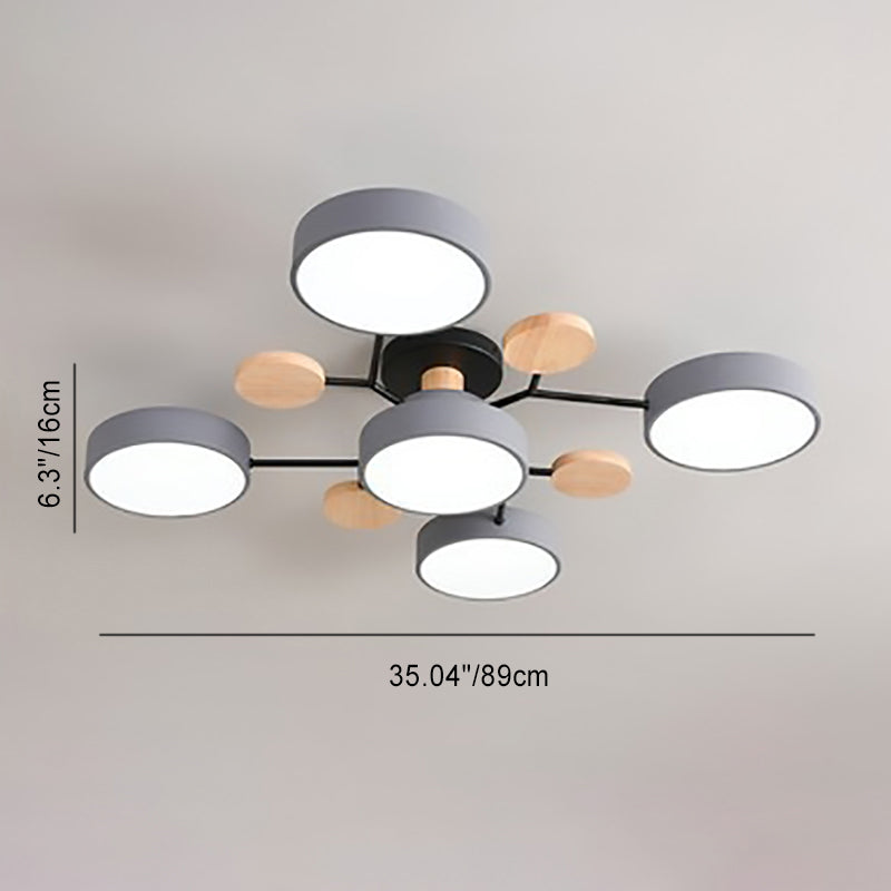 Lampada da soffitto LED scandinava dal design molecolare con luce d'ambiente moderna