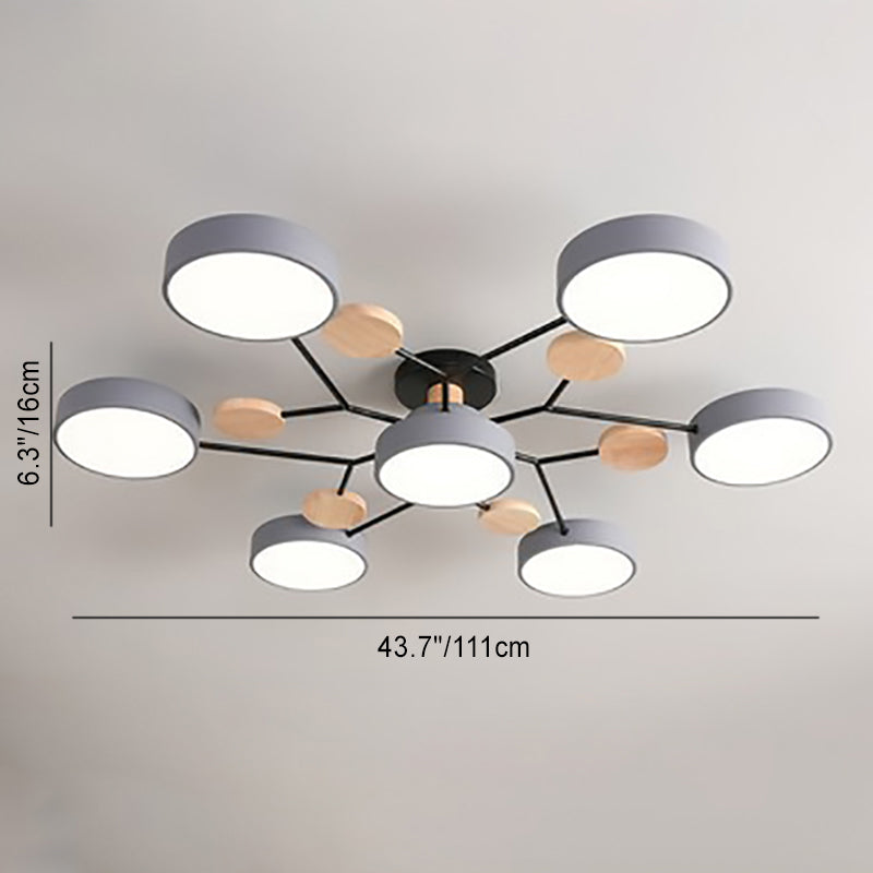 Lampada da soffitto LED scandinava dal design molecolare con luce d'ambiente moderna