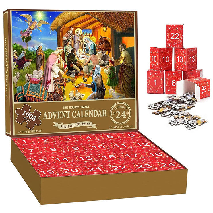 Calendario dell'Avvento con puzzle natalizi da 1000 pezzi - Regalo di Natale