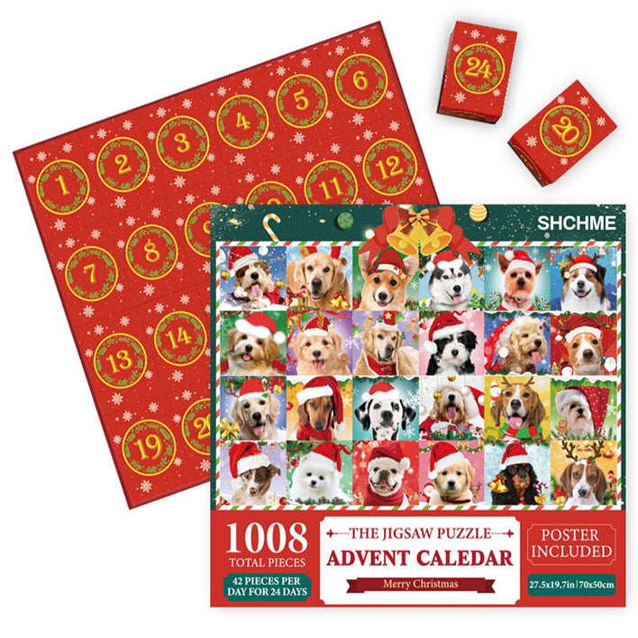 Calendario dell'Avvento con puzzle natalizi da 1000 pezzi - Regalo di Natale