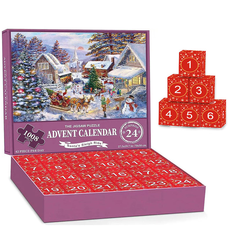 Calendario dell'Avvento con puzzle natalizi da 1000 pezzi - Regalo di Natale