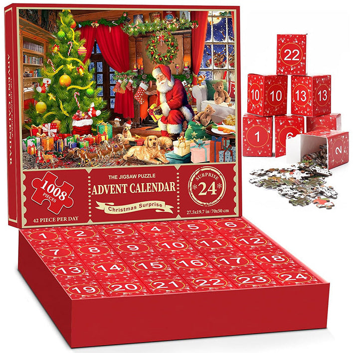 Calendario dell'Avvento con puzzle natalizi da 1000 pezzi - Regalo di Natale