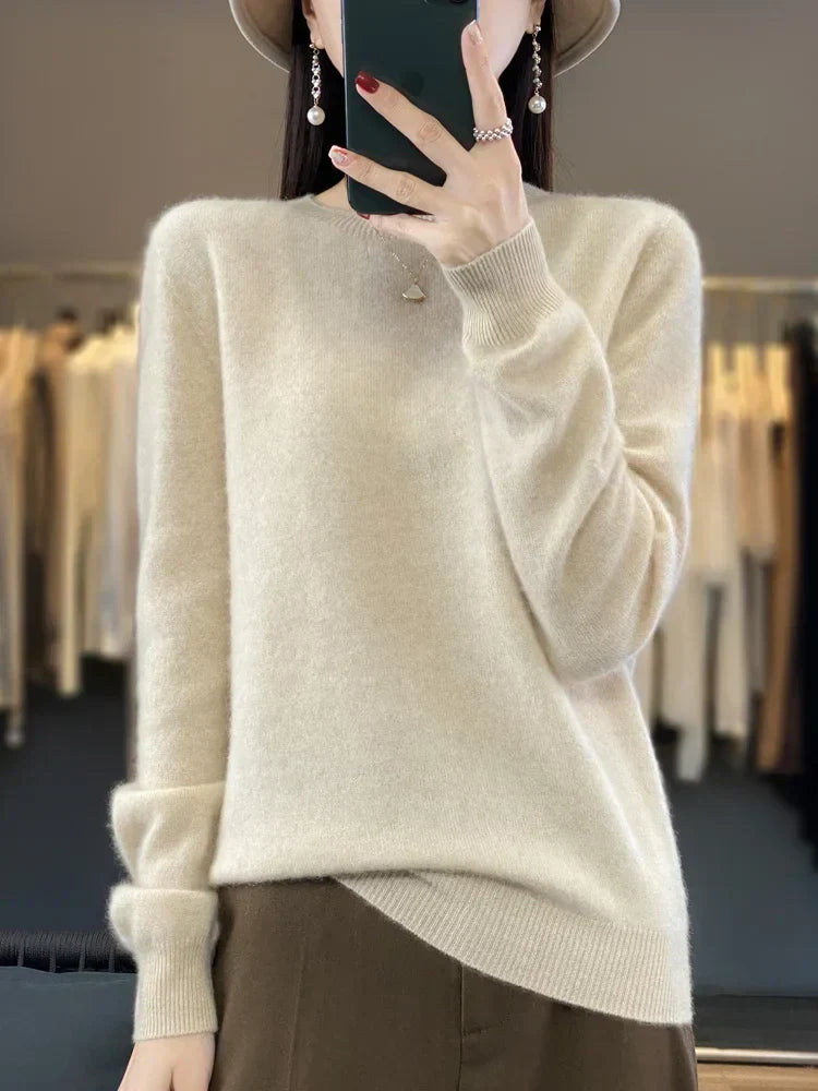 Adriana: Maglia da Donna 100% Lana Merino con scollo a O