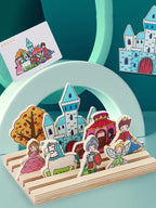 Puzzle 3D creativo in legno | Gioco di combinazioni da favola