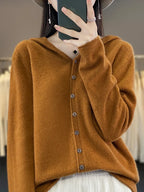 Pauline: maglione cardigan in lana 100% per l'inverno