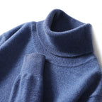 Maglione dolcevita da uomo in pura lana al 100% - Maglione lavorato a maglia sciolto di grandi dimensioni per autunno e inverno