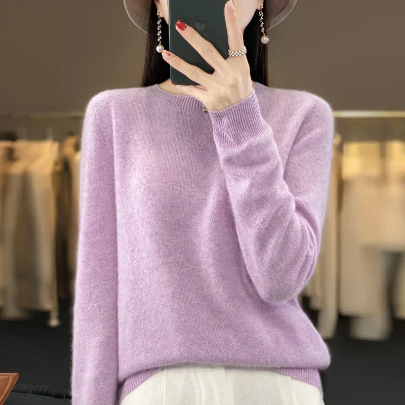 Adriana: Maglia da Donna 100% Lana Merino con scollo a O