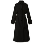 Cappotto lungo da donna con cintura | Elegante e caldo per l'inverno