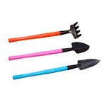 Set mini attrezzi da giardino Florinita da 3 pezzi | Cazzuola, rastrello e pala | Per piante d'appartamento e bonsai | Lunghezza 22 cm