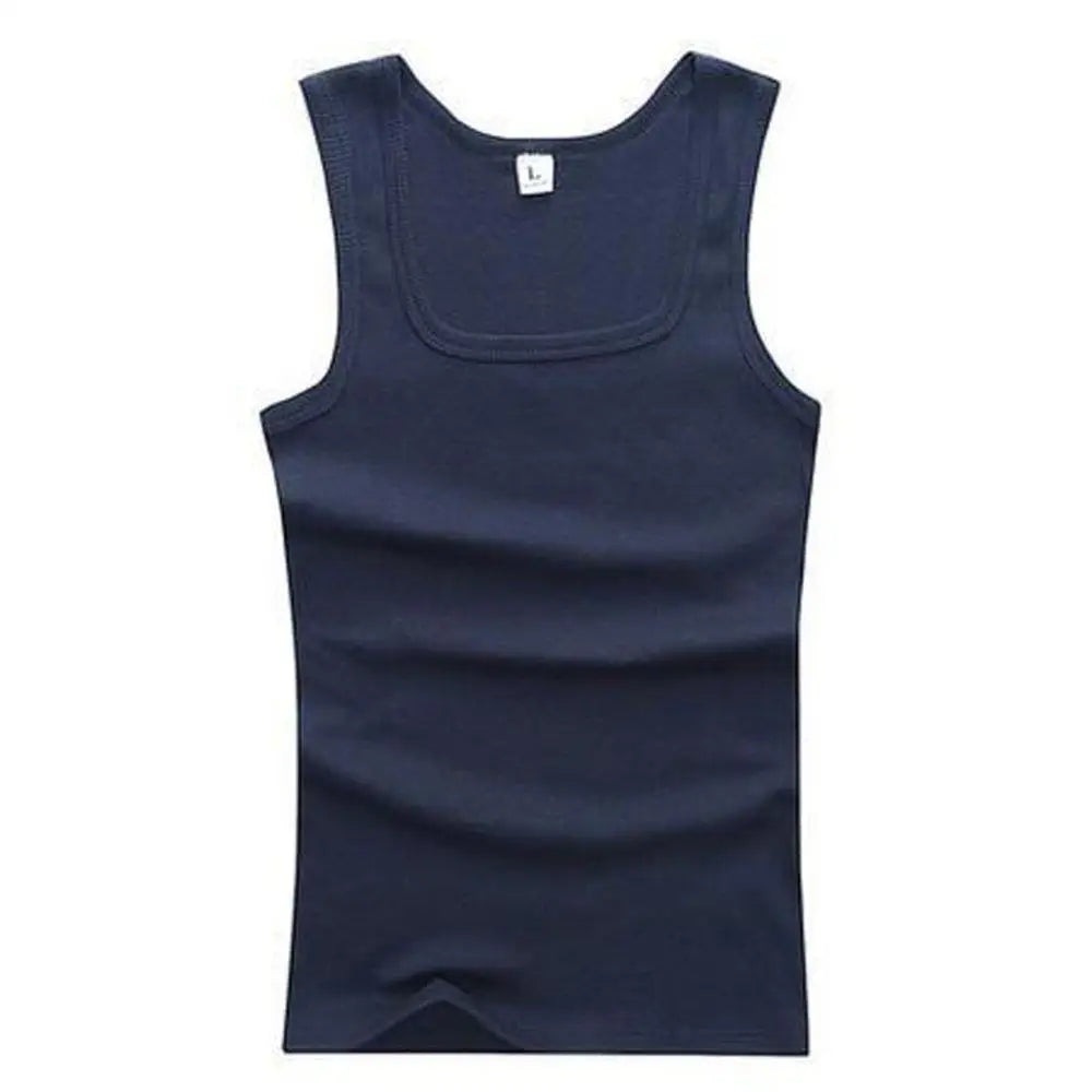 Canotta in cotone traspirante da uomo | collo tagliato, vestibilità casual, gilet in maglia estiva solido