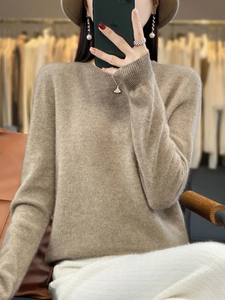 Adriana: Maglia da Donna 100% Lana Merino con scollo a O