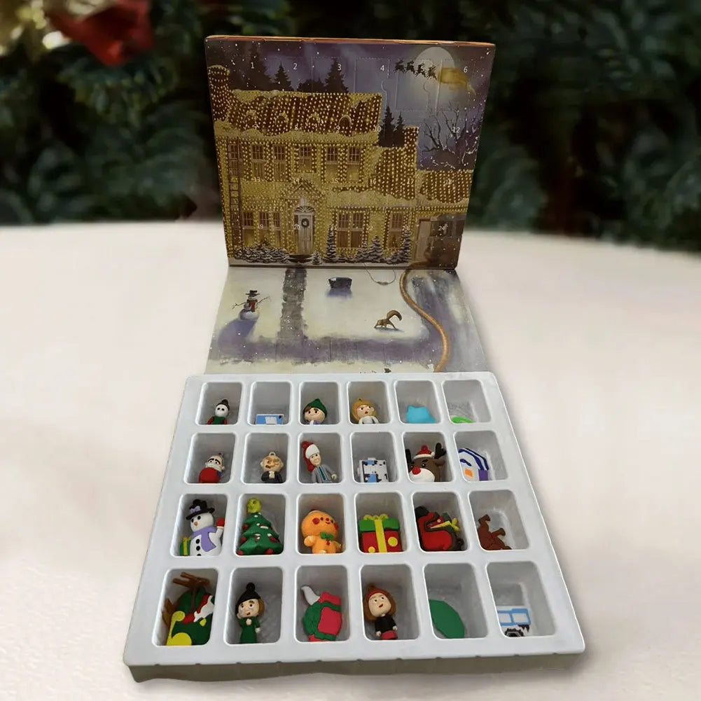 Calendario dell'Avvento con 24 giorni di figure 3D, regalo per il conto alla rovescia di Natale