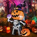 Decorazione da cortile con teschio di zucca gonfiabile da 1,8 m di Halloween 2025