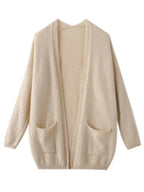 Cardigan/maglione Grace da donna autunno inverno | 100% Lana Merino, Tinta Unita, con Tasche