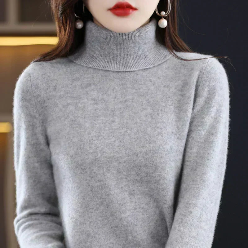 Maglione da donna in lana merino lavorata Asteria da indossare tutti i giorni