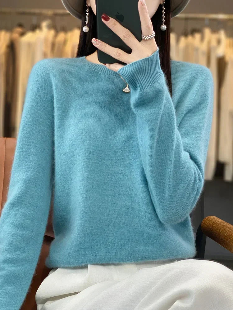 Adriana: Maglia da Donna 100% Lana Merino con scollo a O