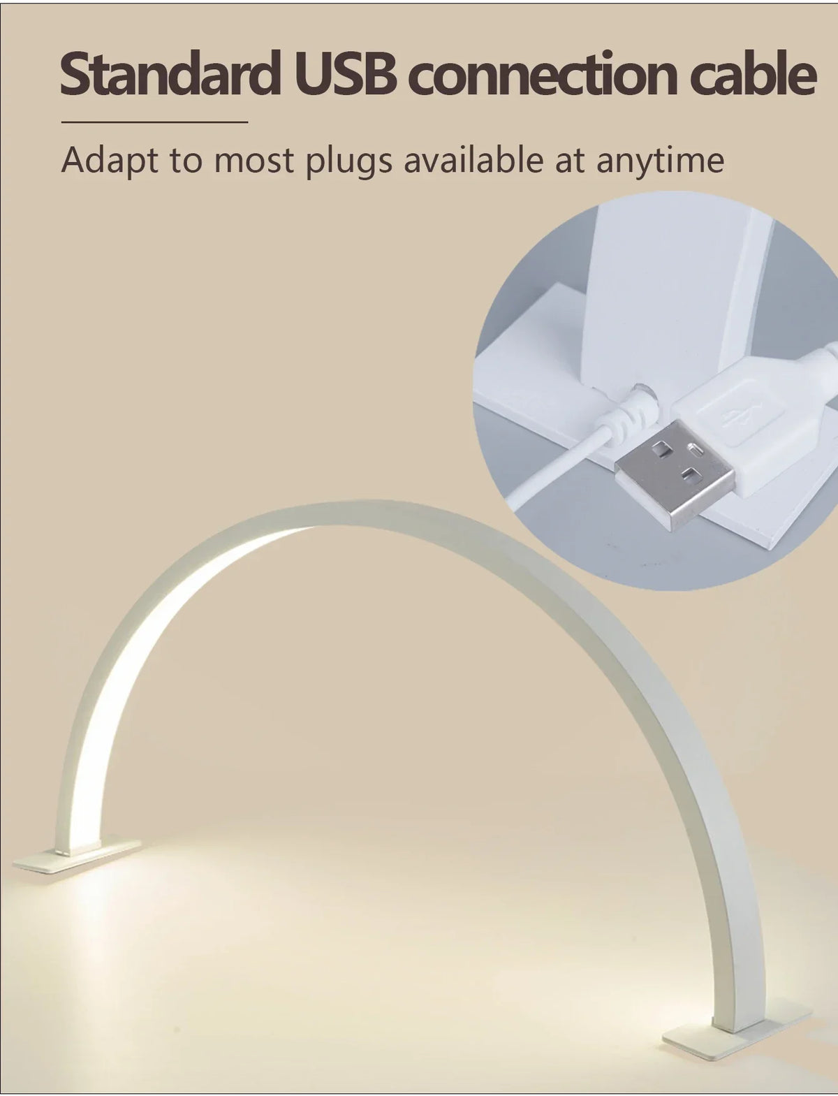 Lampada per unghie LED LUNAIL | Design a mezzaluna | USB | Per Nail Studio e casa