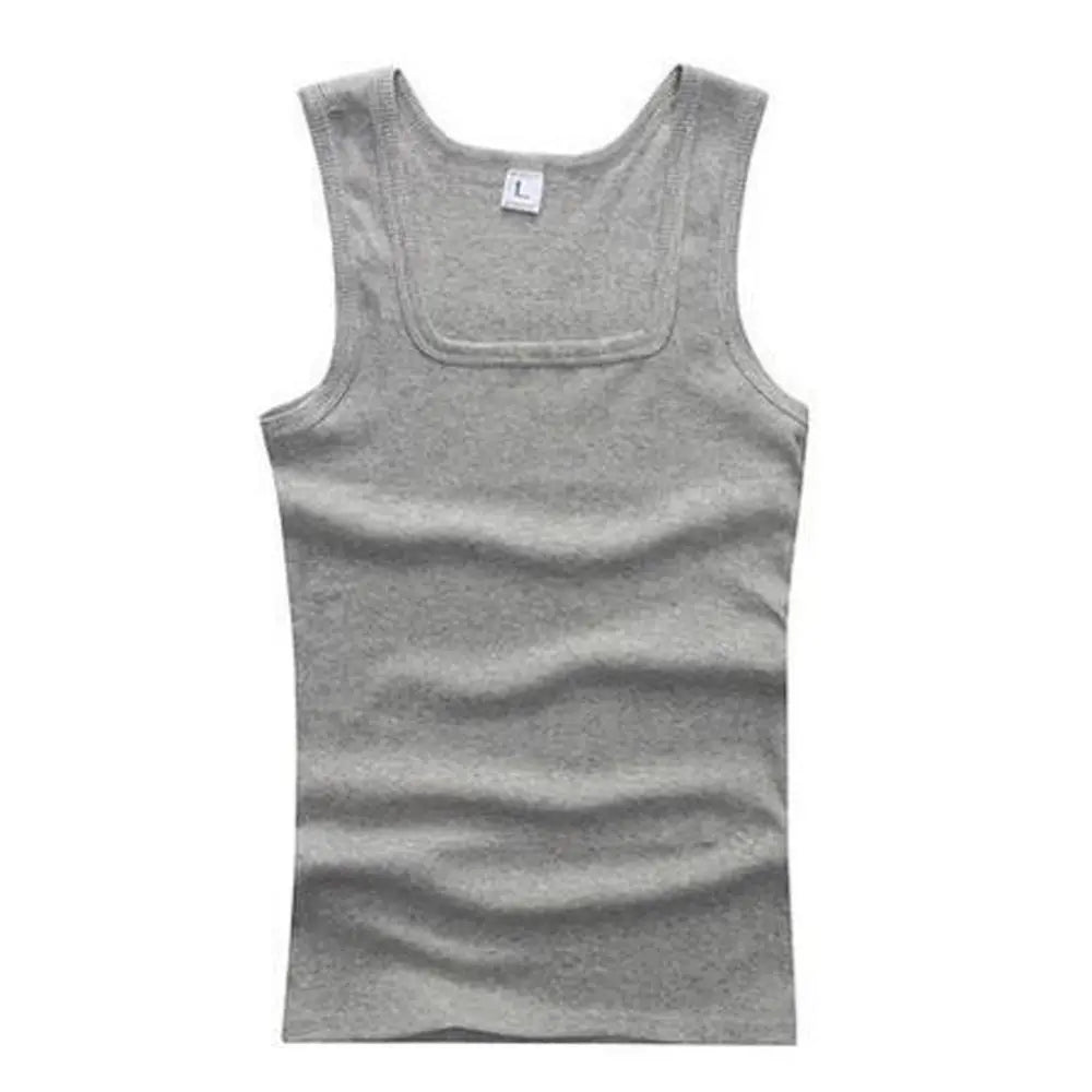 Canotta in cotone traspirante da uomo | collo tagliato, vestibilità casual, gilet in maglia estiva solido