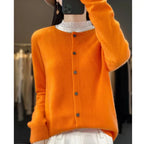 Cardigan ampio in pura lana 100% - Maglione girocollo autunno/inverno da donna