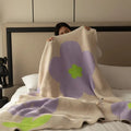 Coperta per divano floreale | Coperta in pile nordico