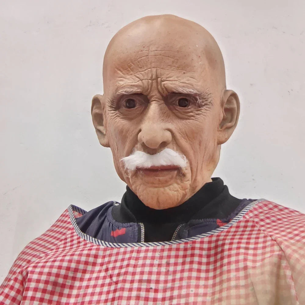 Maschera da uomo anziano in lattice realistico a testa intera Halloween 2025