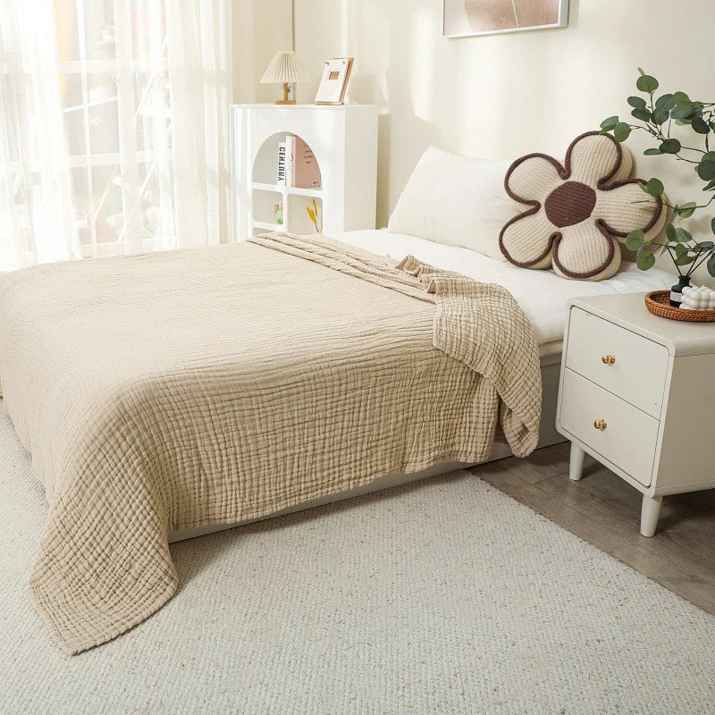 Brezza di cotone | Coperta in mussola 100% cotone | 6 strati, traspirante e leggero | Per divano e letto