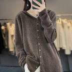 Pauline: maglione cardigan in lana 100% per l'inverno