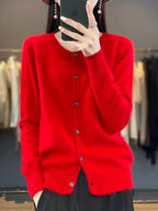 Celine: Maglione/Cardigan Super Caldo | Maglia in Puro Cashmere 100%.