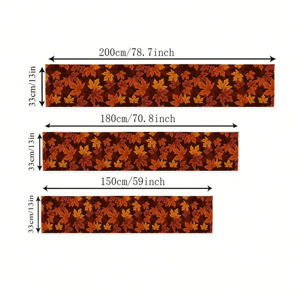 Runner da tavola Autumna LeafRunner in lino | Decorazione autunnale con foglia d'acero | Lavabile e durevole | 150| 200×33 centimetri