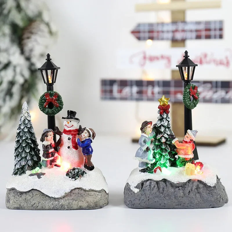 Paesaggio festivo | Decorazioni di lusso per villaggi di Natale a LED