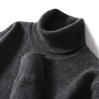 Maglione dolcevita da uomo in pura lana al 100% - Maglione lavorato a maglia sciolto di grandi dimensioni per autunno e inverno