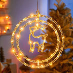 Anello luminoso natalizio a LED LumiRing | Alimentato tramite USB | 8 modalità di illuminazione | Bianco caldo e colorato | Decorazione per Natale e celebrazioni
