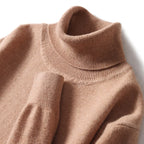 Maglione dolcevita da uomo in pura lana al 100% - Maglione lavorato a maglia sciolto di grandi dimensioni per autunno e inverno